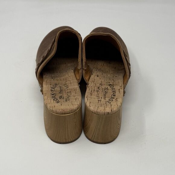 Kork Ease Tilly Clogs Womens 8 M Brown Leather Studded Block Heel Slip On - Picture 9 of 16